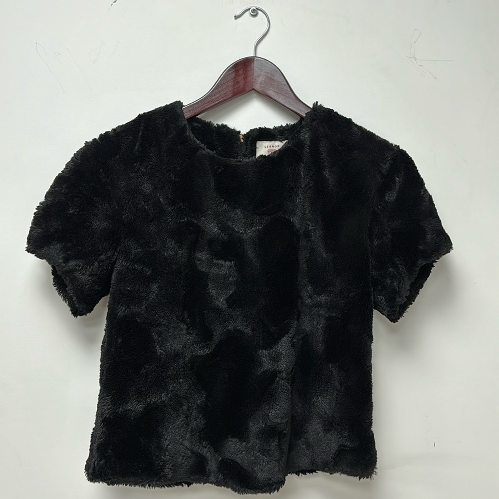 LESHOP BREATH & HEART black plush blouse size S